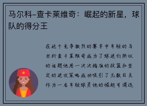 马尔科-查卡莱维奇：崛起的新星，球队的得分王